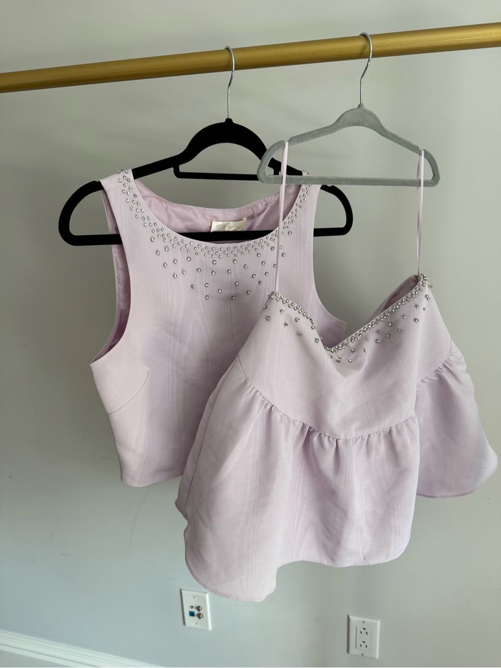 LoveShackFancy Lilac Beaded Two-Piece Skirt Set! BOTH top and bottom